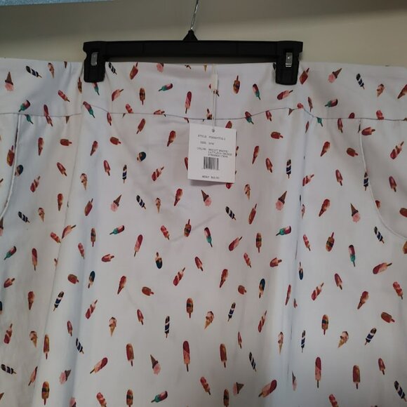 New Zac & Rachel White With Ice Cream And Popsickles Pull On Skort Women's 24W - Picture 2 of 2